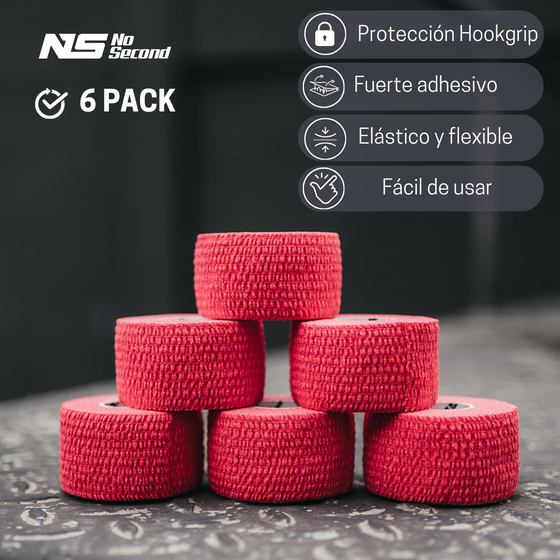 Tape NoSecond Premium - Vermelha - 3,8cm x 6m - 6 PACK